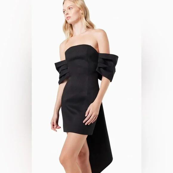 Elliatt Calypso Dress | NWT Bow Back Detail Mini Dress in Black Size XS/6 - Picture 2 of 8